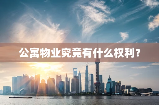 公寓物业究竟有什么权利？