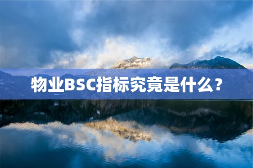 物业BSC指标究竟是什么？