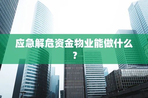 应急解危资金物业能做什么？