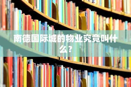 南德国际城的物业究竟叫什么？