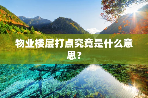 物业楼层打点究竟是什么意思？