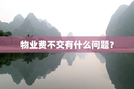物业费不交有什么问题？