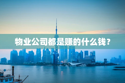 物业公司都是赚的什么钱？