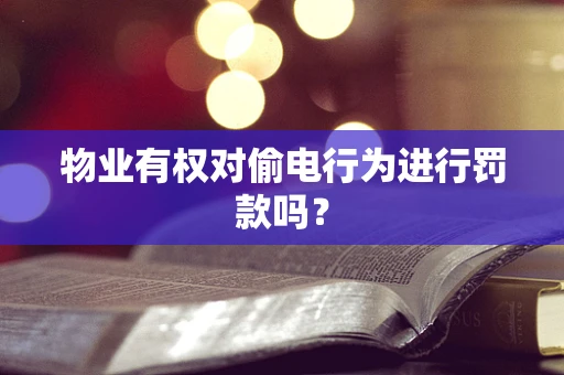 物业有权对偷电行为进行罚款吗？
