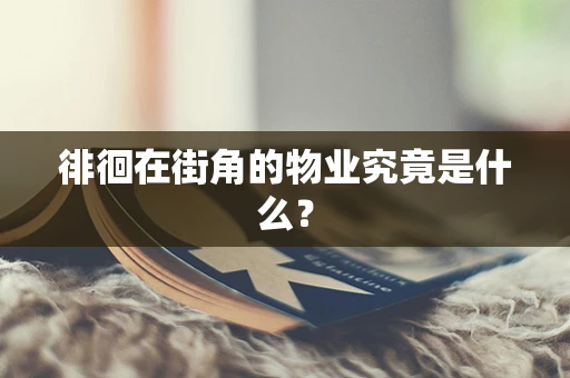 徘徊在街角的物业究竟是什么？