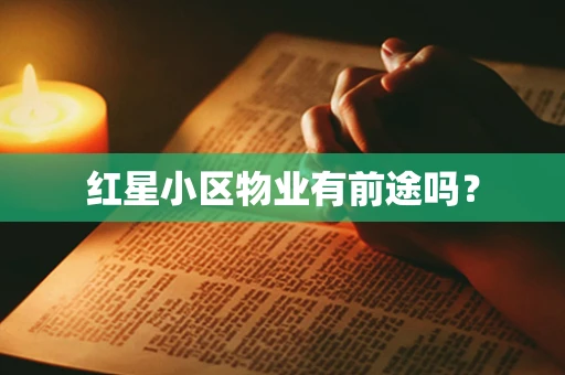 红星小区物业有前途吗？