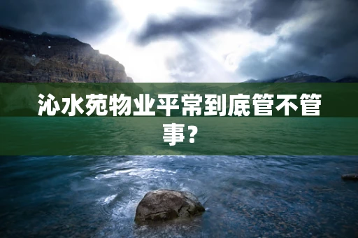 沁水苑物业平常到底管不管事？