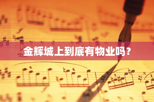 金辉城上到底有物业吗？