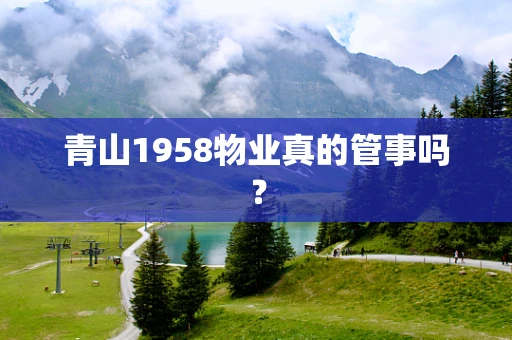 青山1958物业真的管事吗？