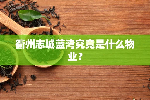 衢州志城蓝湾究竟是什么物业？