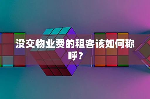 没交物业费的租客该如何称呼？