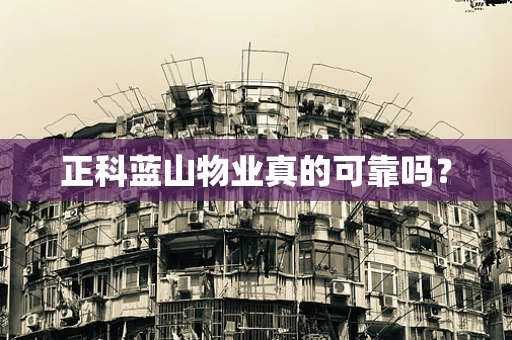 正科蓝山物业真的可靠吗？