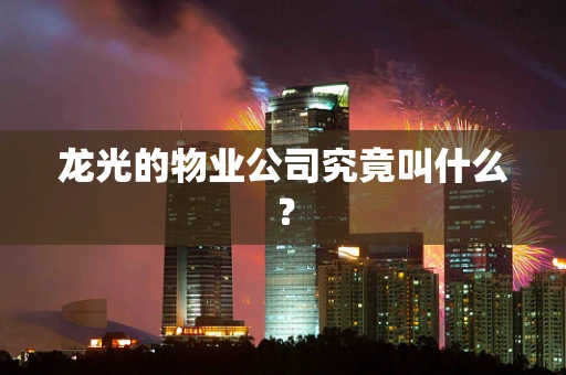 龙光的物业公司究竟叫什么？