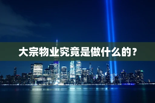 大宗物业究竟是做什么的？