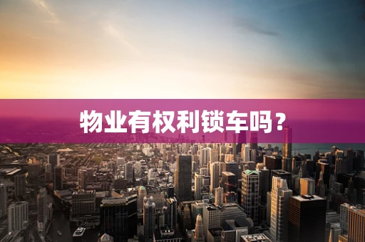 物业有权利锁车吗？
