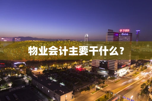 物业会计主要干什么？