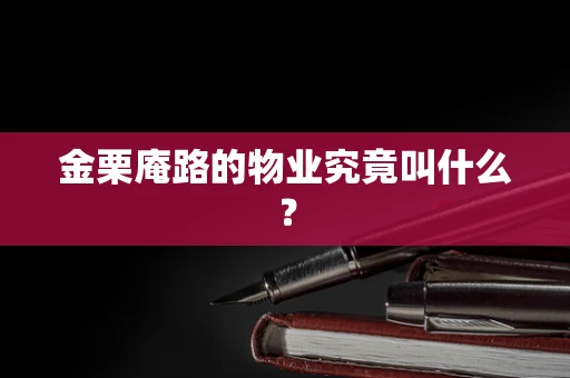 金栗庵路的物业究竟叫什么？