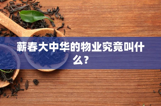 蕲春大中华的物业究竟叫什么？