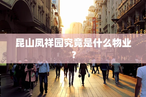 昆山凤祥园究竟是什么物业？