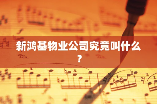 新鸿基物业公司究竟叫什么？