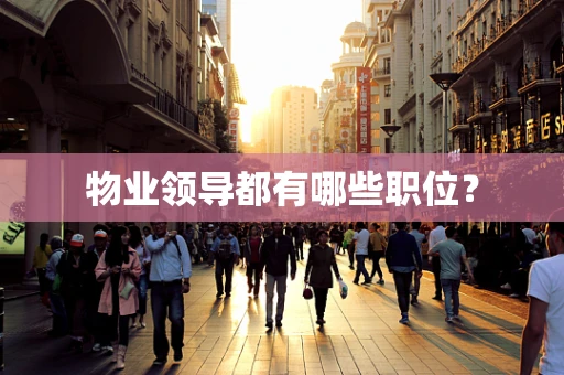 物业领导都有哪些职位？