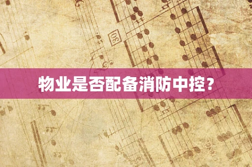 物业是否配备消防中控？
