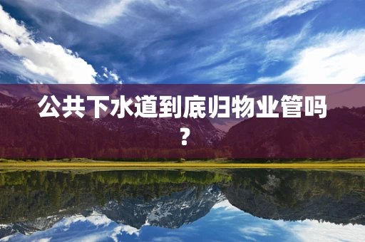 公共下水道到底归物业管吗？