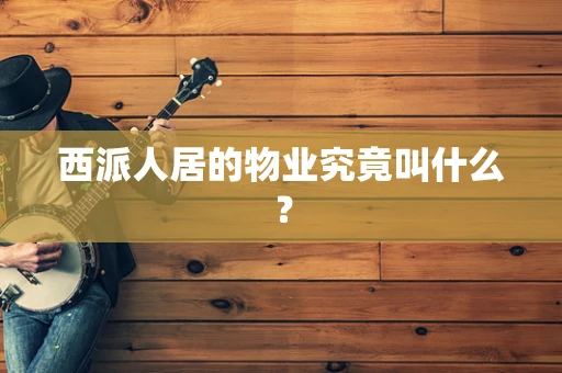 西派人居的物业究竟叫什么？