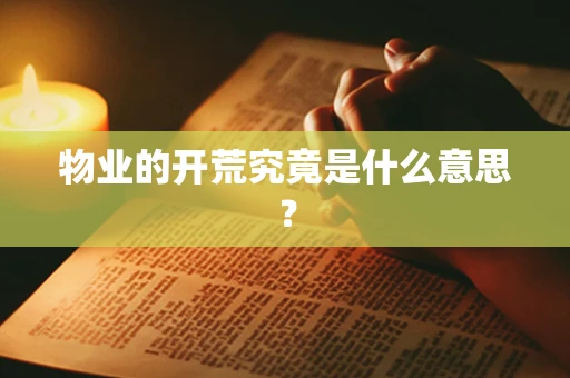 物业的开荒究竟是什么意思？