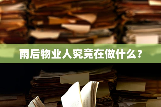 雨后物业人究竟在做什么？