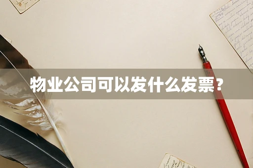 物业公司可以发什么发票？