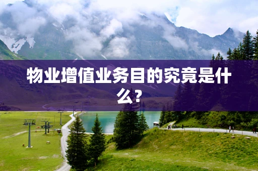 物业增值业务目的究竟是什么？