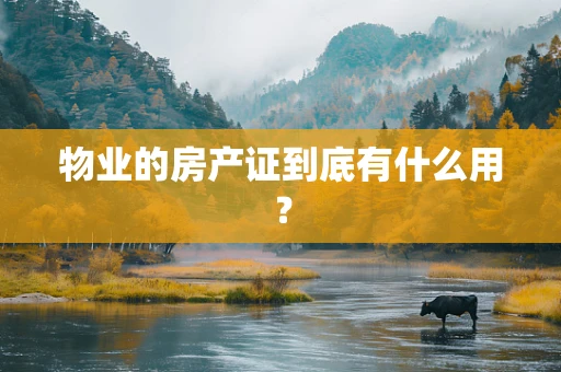 物业的房产证到底有什么用？