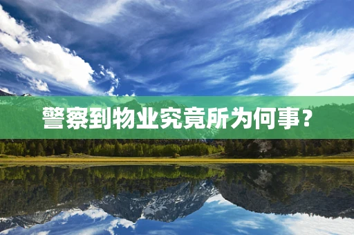 警察到物业究竟所为何事？