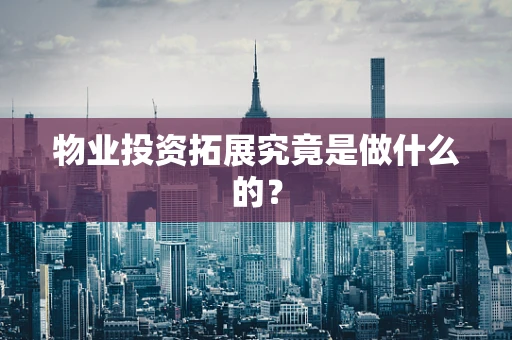 物业投资拓展究竟是做什么的？