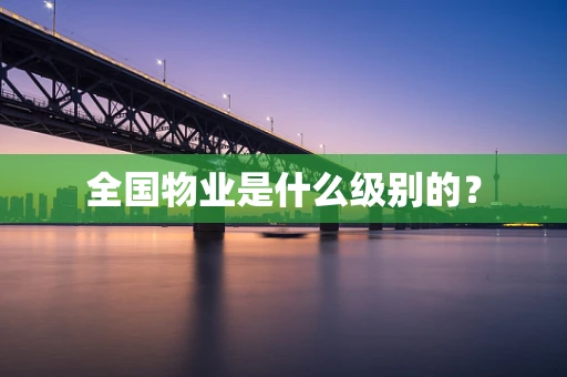 全国物业是什么级别的？